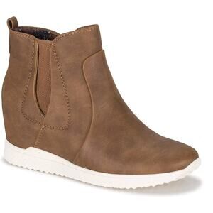 BareTraps Women Hidden Wedge Chelsea Boot Sneaker Jaci US 5M Brown Leather